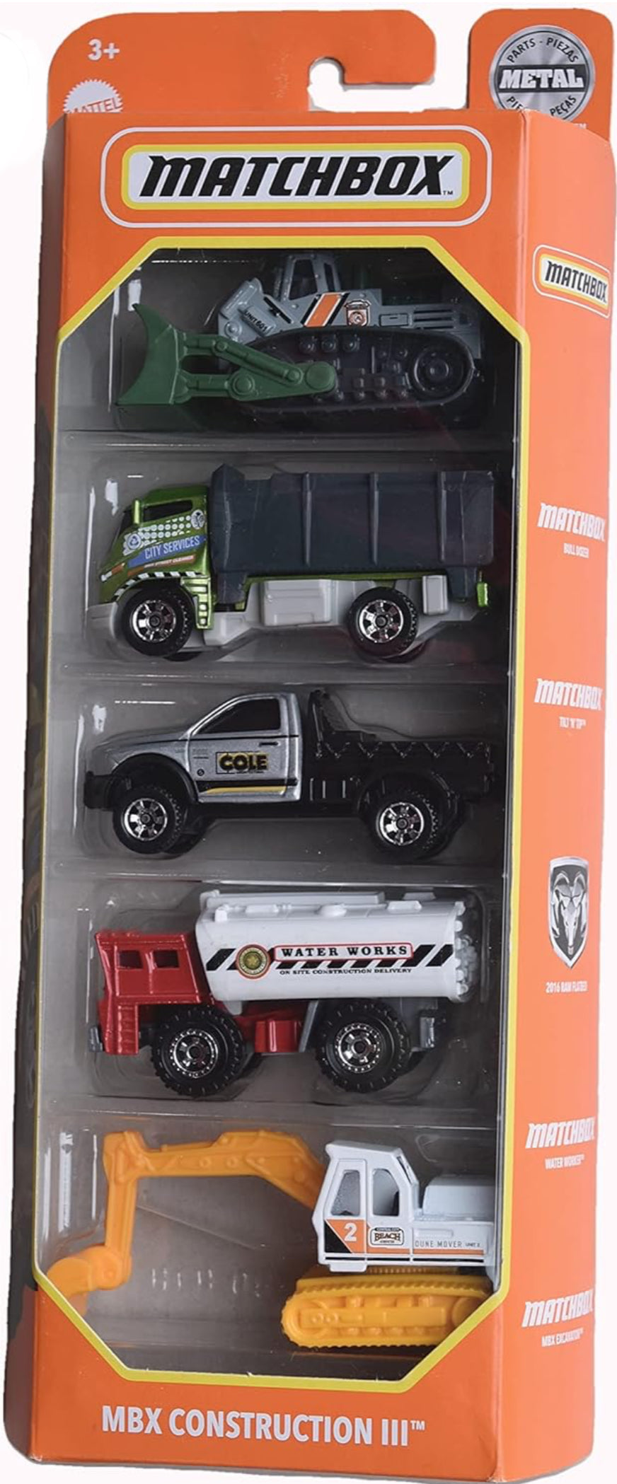 Hot Wheels Matchbox MBX Construction III - 5 Pack