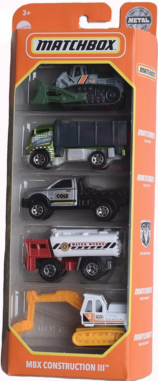 Hot Wheels Matchbox MBX Construction III - 5 Pack