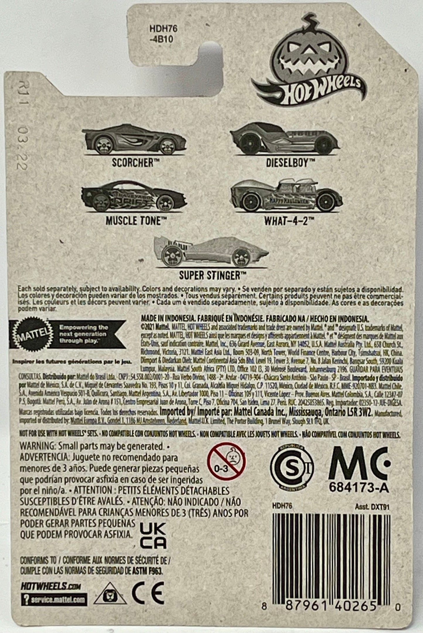 Hot Wheels Halloween 2022 Muscle Tone Die Cast Car