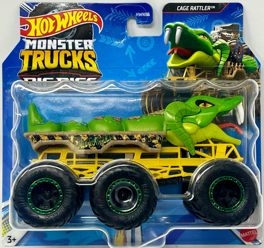 Hot Wheels Monster Trucks Big Rigs Cage Rattler Tow Truck 1:64 Scale Diecast