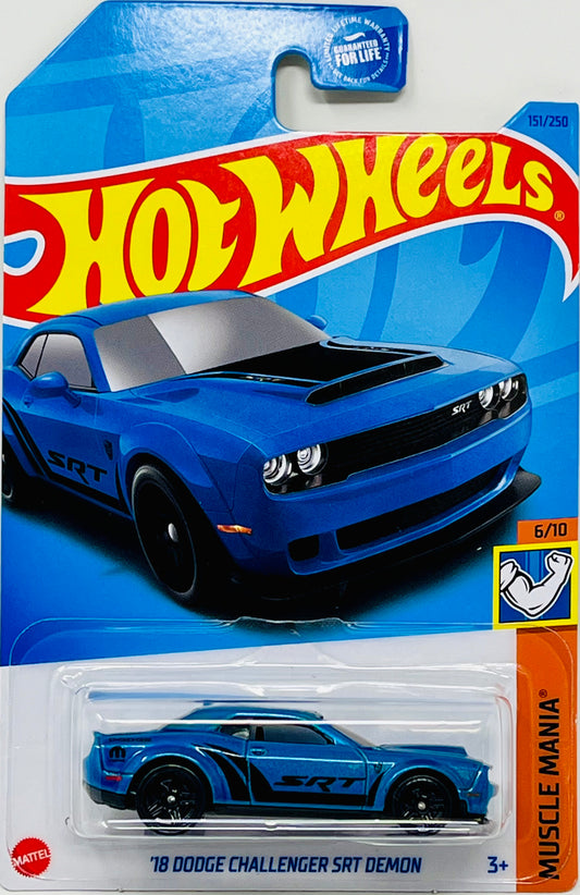 Hot Wheels Dodge Challenger SRT Demon (Blue) with Protector