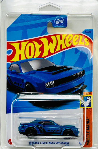 Hot Wheels Dodge Challenger SRT Demon (Blue) with Protector