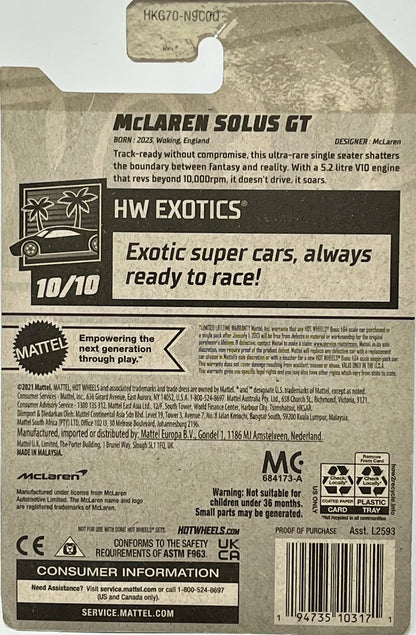 Hot Wheels McLaren Solus GT (White) with Protector