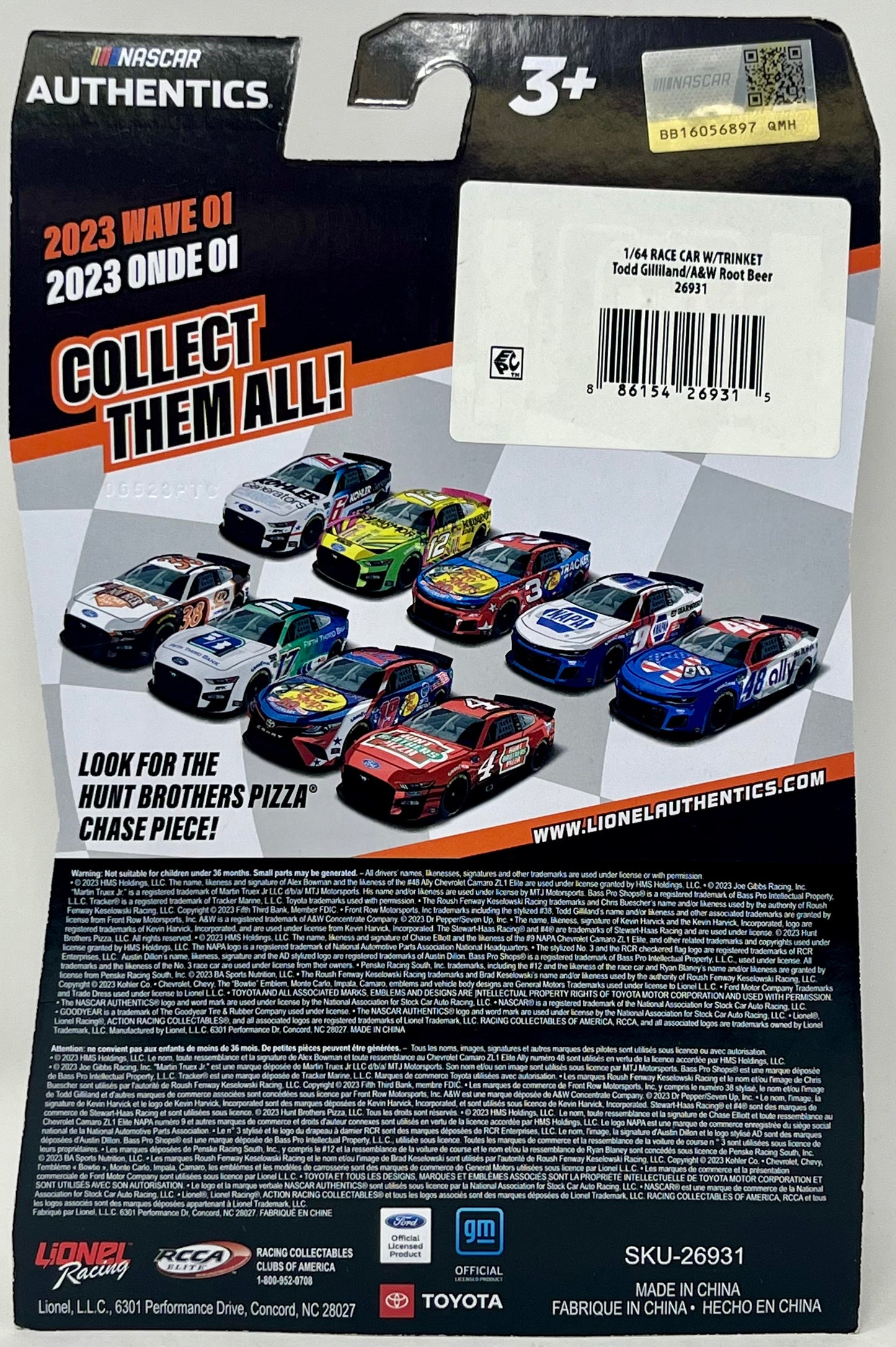 2023 NASCAR Authentics Wave 1 1/64 #38 Todd Gilliland A&W Root Beer Float Day
