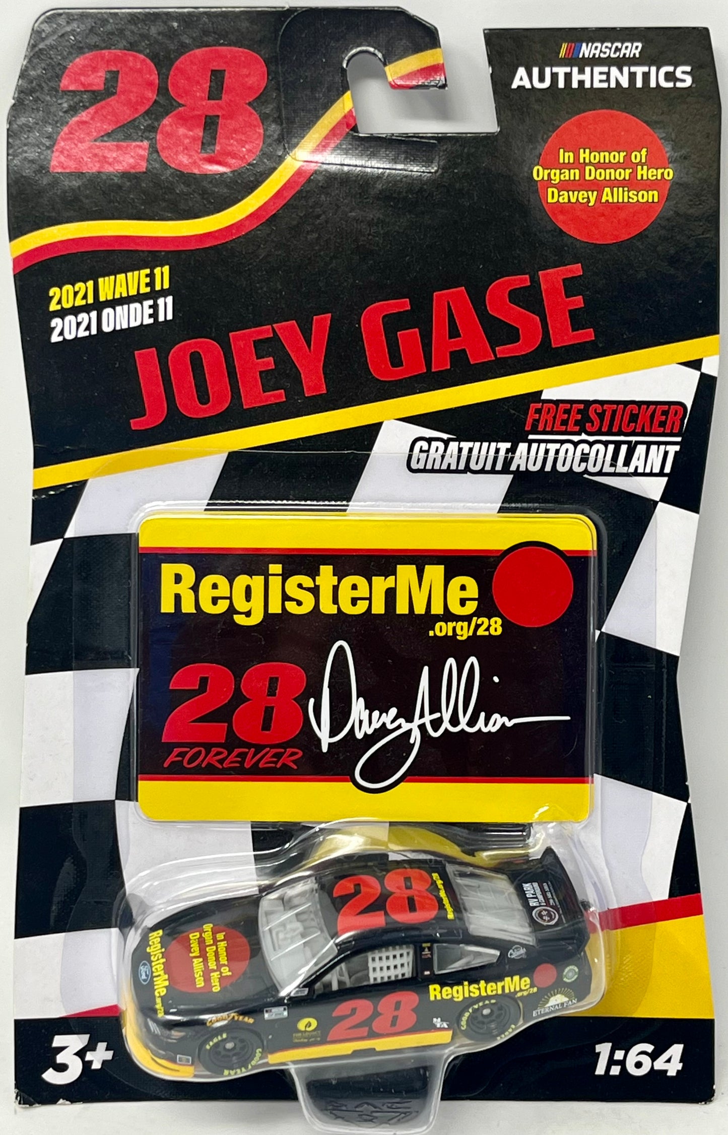 2021 Joey GASE #28 Nascar Authentics in Honor of Davey Allison 1:64 Wave 11