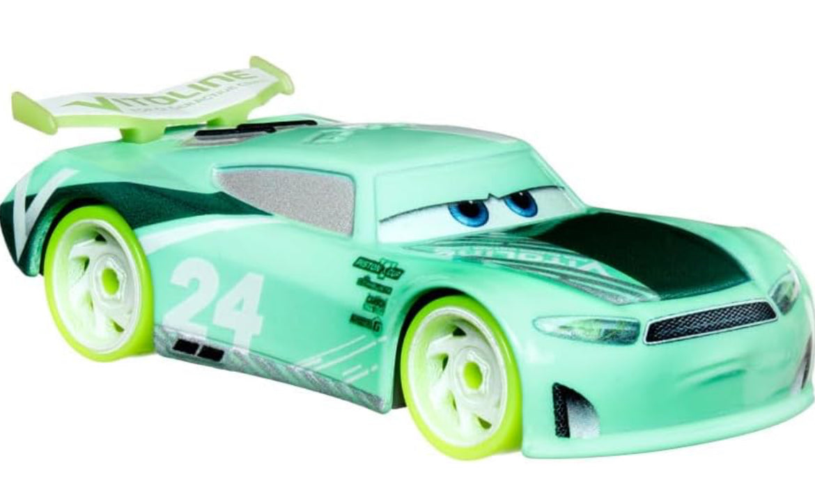 Hot Wheels Disney Cars Glow Racers Chase Racelott 1:55 Scale Diecast Vehicle