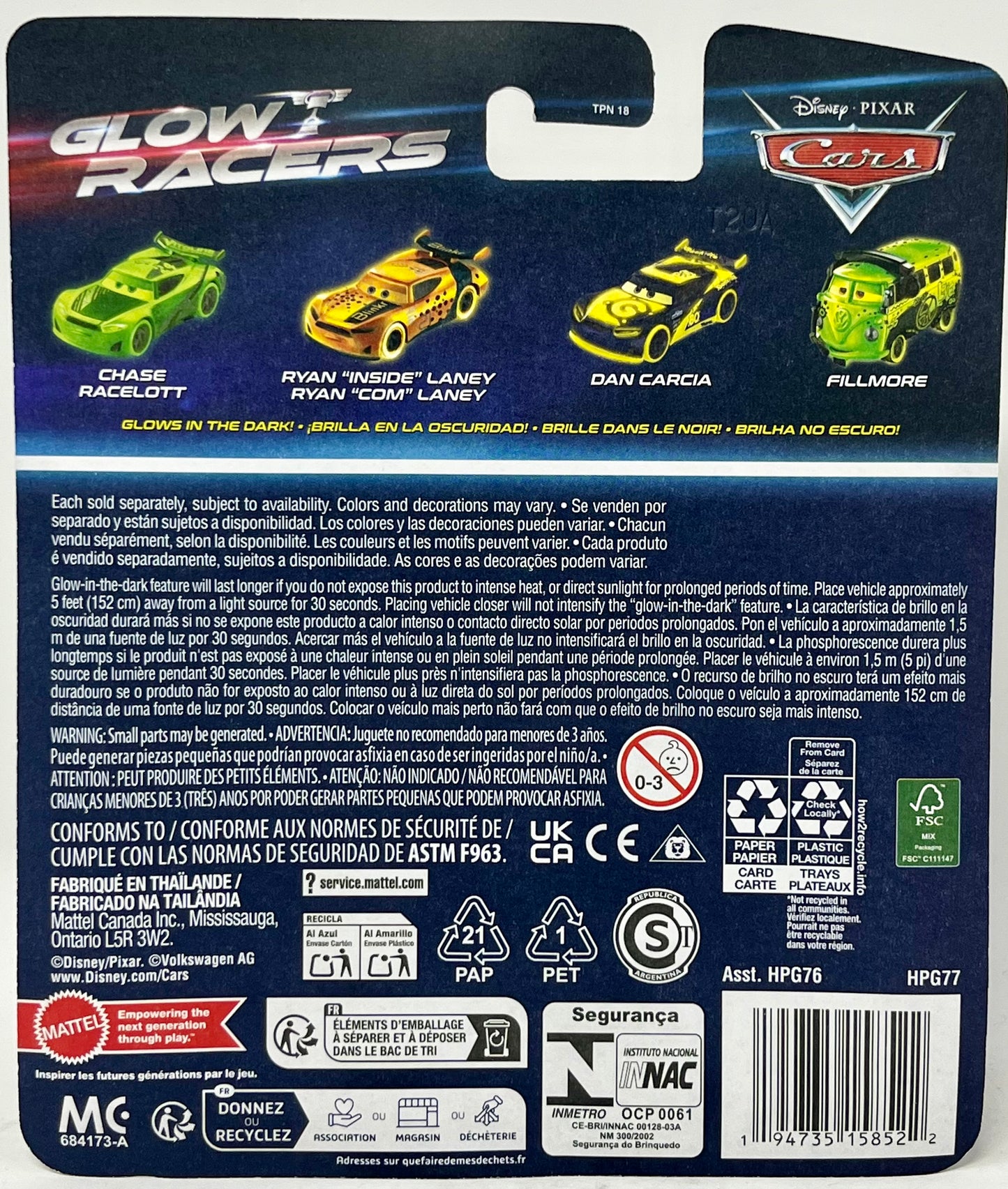 Disney Cars Disney Pixar Cars Glow Racers - Lightning McQueen - Cars Metal