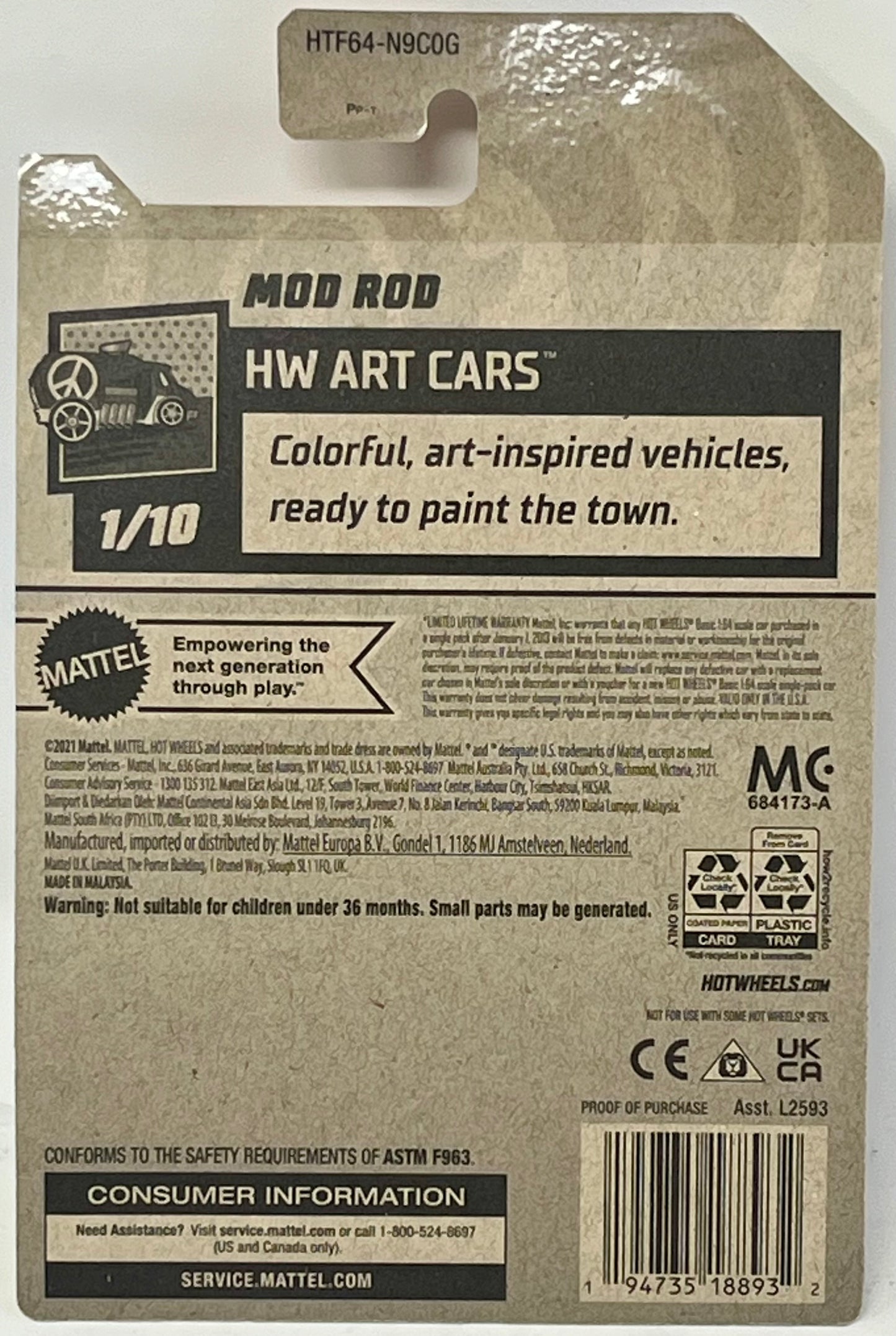 2024 Hot Wheels Mod Rod  Orange Art Cars 1/10 Netflix Series 61/250