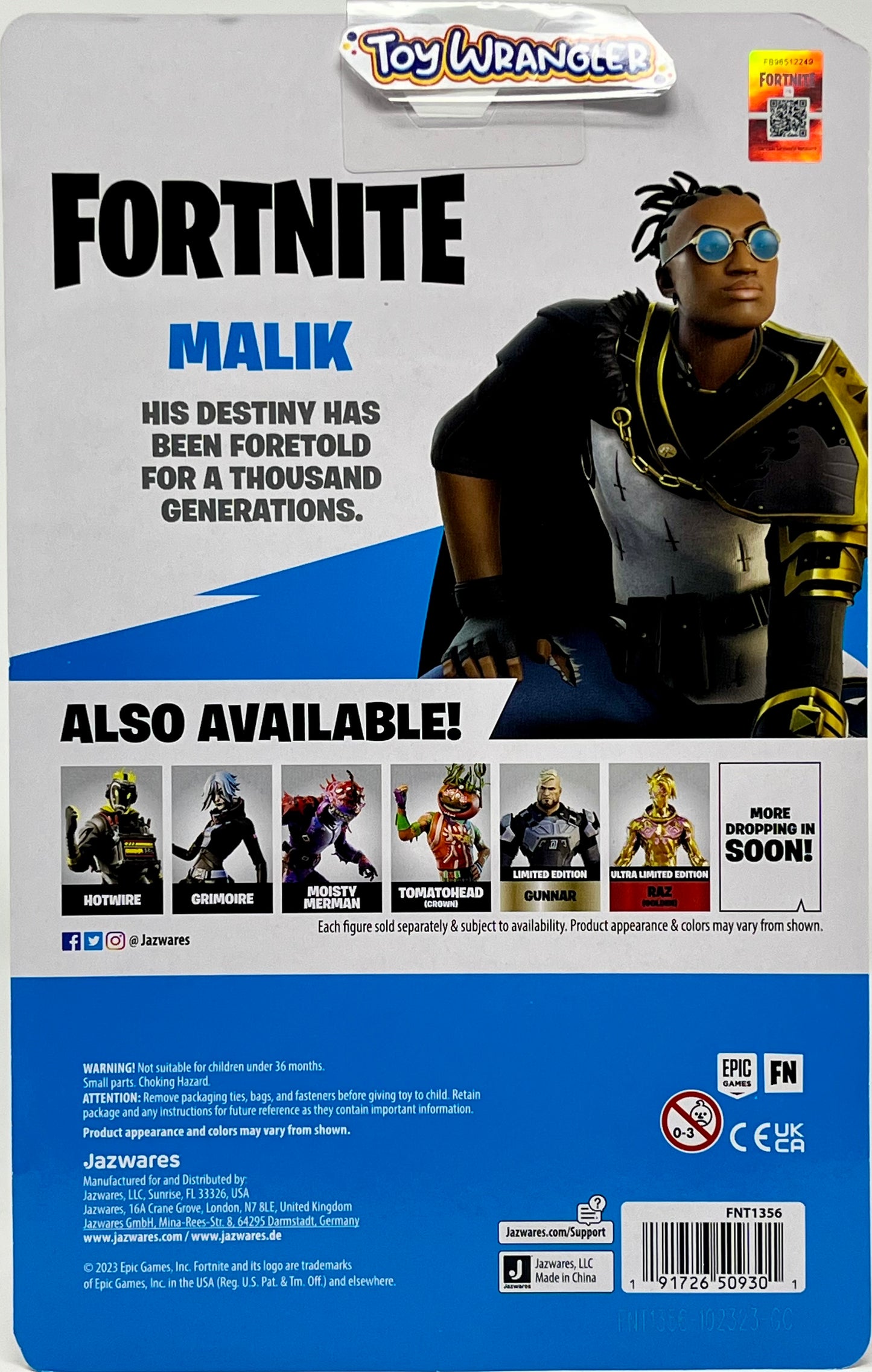 Fortnite Series 25 Malik 4 Inch Figure with Crystal Wings Wrap