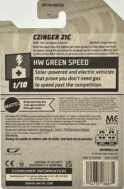 Hot Wheels Czinger 21C (Blue) HW GREEN SPEED with Protector
