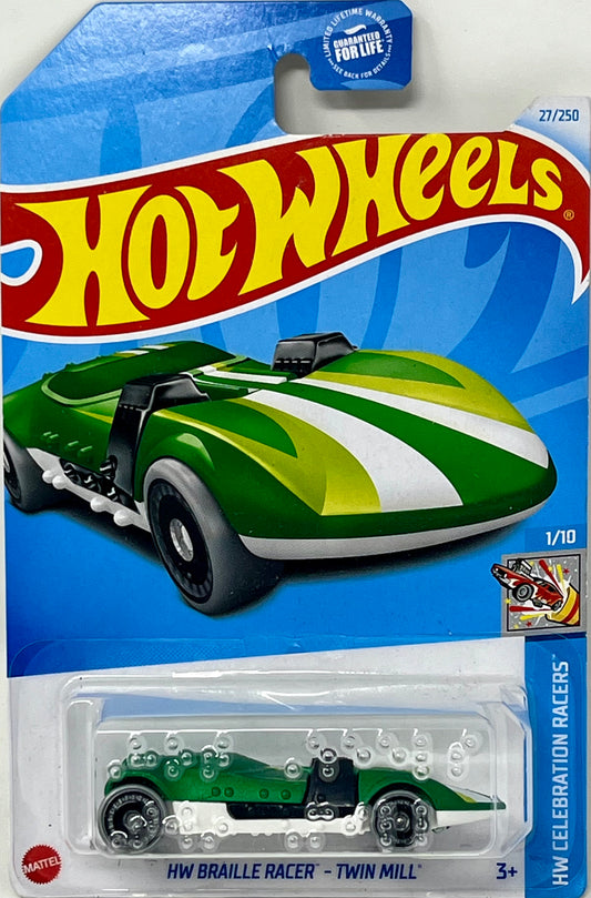 Hot Wheels HW Braille Racer - Twin Mill (Green) Experimotors