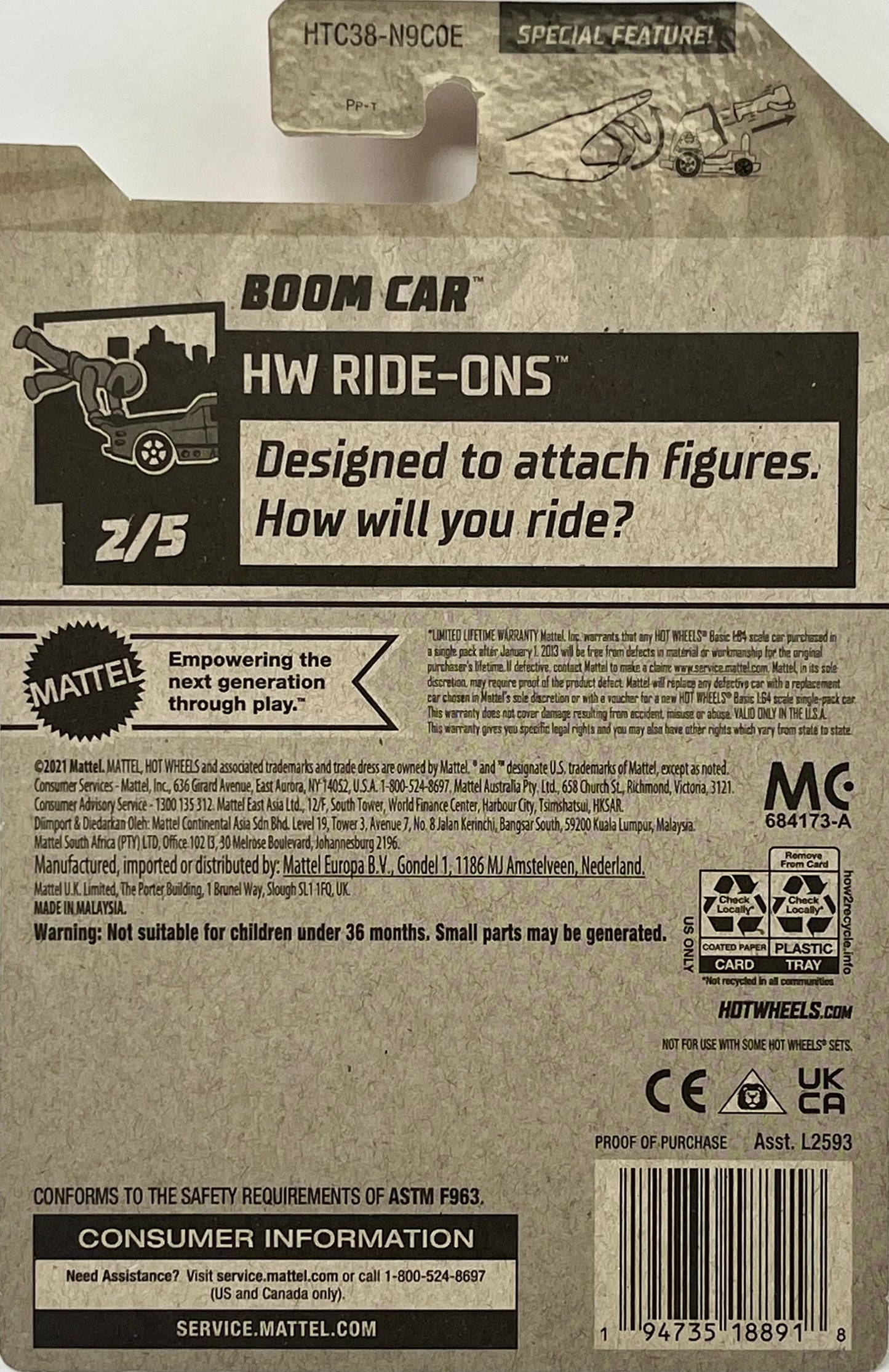 Hot Wheels HW Ride-Ons Boom Car Diecast Car