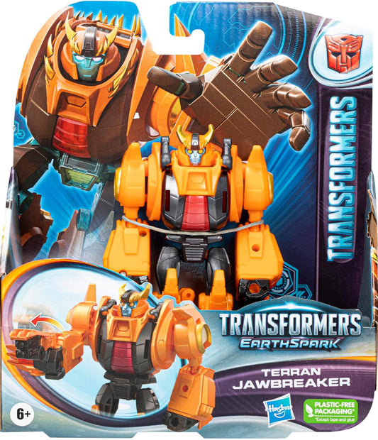 Transformers EarthSpark Terran Jawbreaker Warrior Class Figure 12.5 cm Robot Toy for Kids Age 6+