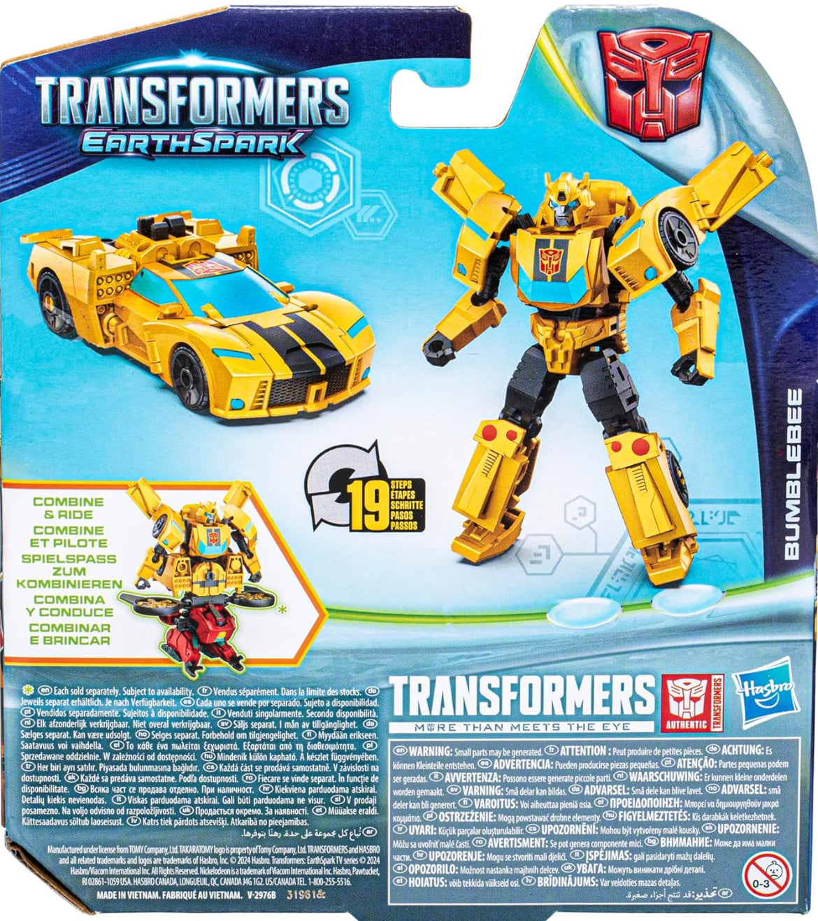 Transformers EarthSpark Warrior Class Bumblebee 5-Inch Robot Action Figure, Converts in 19 Steps, Interactive Toys for Boys and Girls Ages 6 and Up