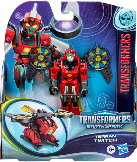 Transformers EarthSpark Warrior Class Terran Twitch 5-Inch Robot Action Figure, Converts in 14 Steps, Interactive Toys for Boys and Girls Ages 6 and Up