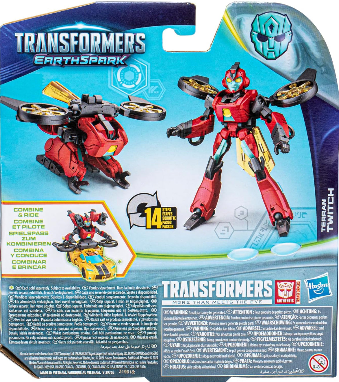 Transformers EarthSpark Warrior Class Terran Twitch 5-Inch Robot Action Figure, Converts in 14 Steps, Interactive Toys for Boys and Girls Ages 6 and Up