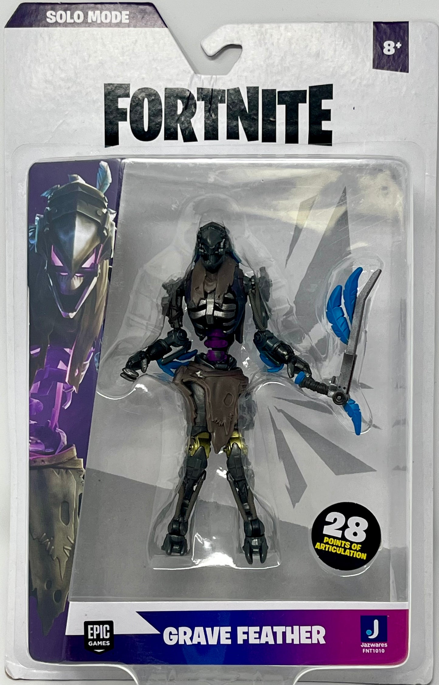 Fortnite Core Grave Feather Solo Mode, Highly Detailed 10cm Figure with Harvest Tool