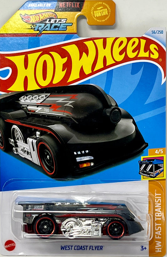 Hot Wheels Let's Race West Coast Flyer (Black) 2024 HW Fast Transit