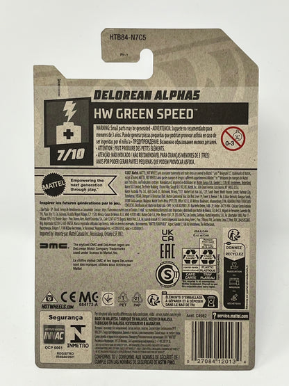 Hot Wheels Green Speed Delorean Alpha5 85/250 With Protector