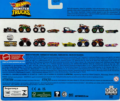 Hot Wheels Monster Trucks Haul Y'all vs Town Hauler with Operation Stomp Transporter & Speed Bump Crushed Car