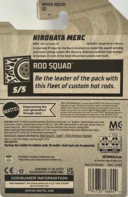 Hot Wheels Hirohata Merc (Green) 143/250 Rod Squad 5/5
