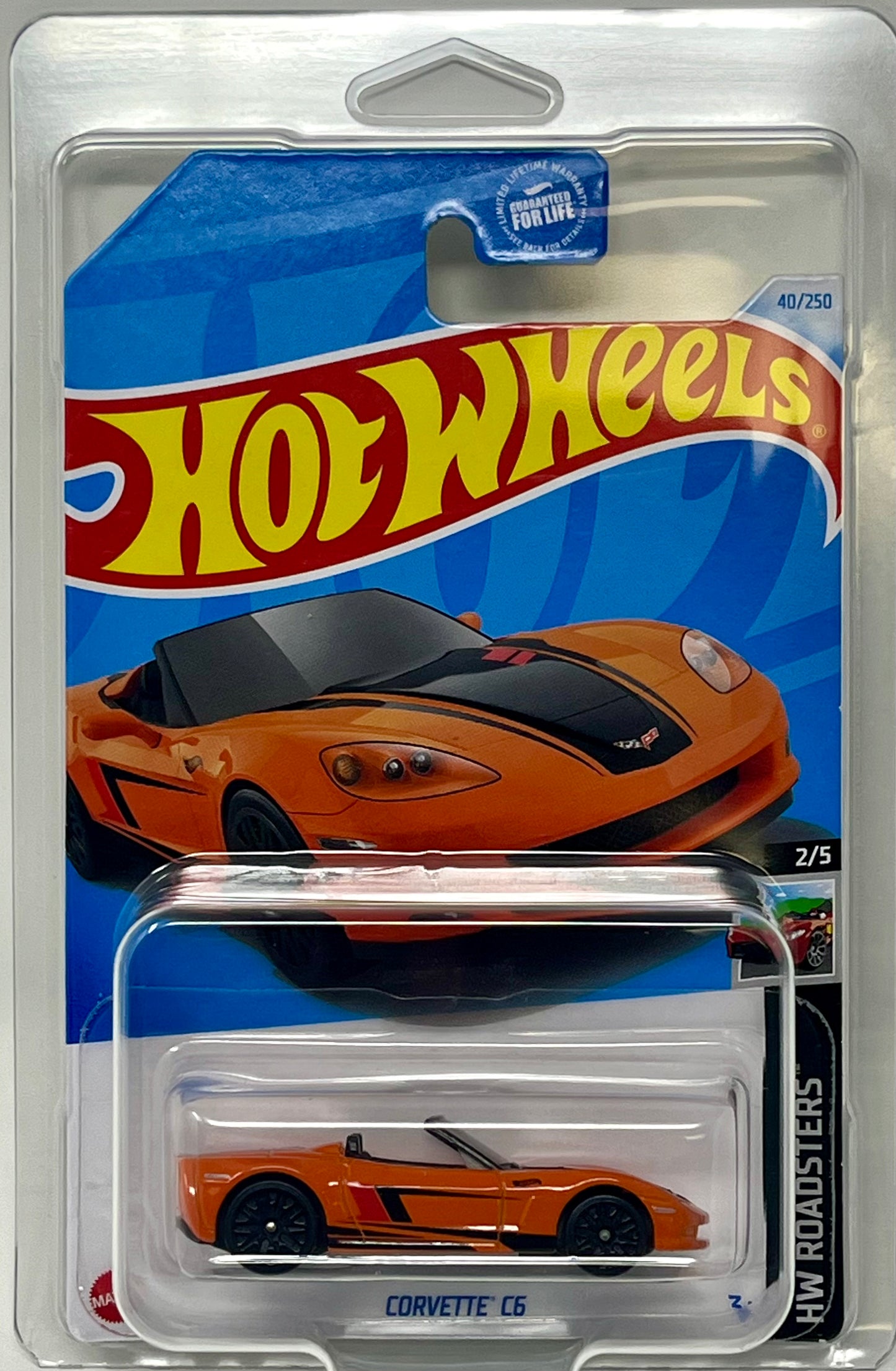 Hot Wheels Corvette C6 40/250 Orange Black Convertible With Protector