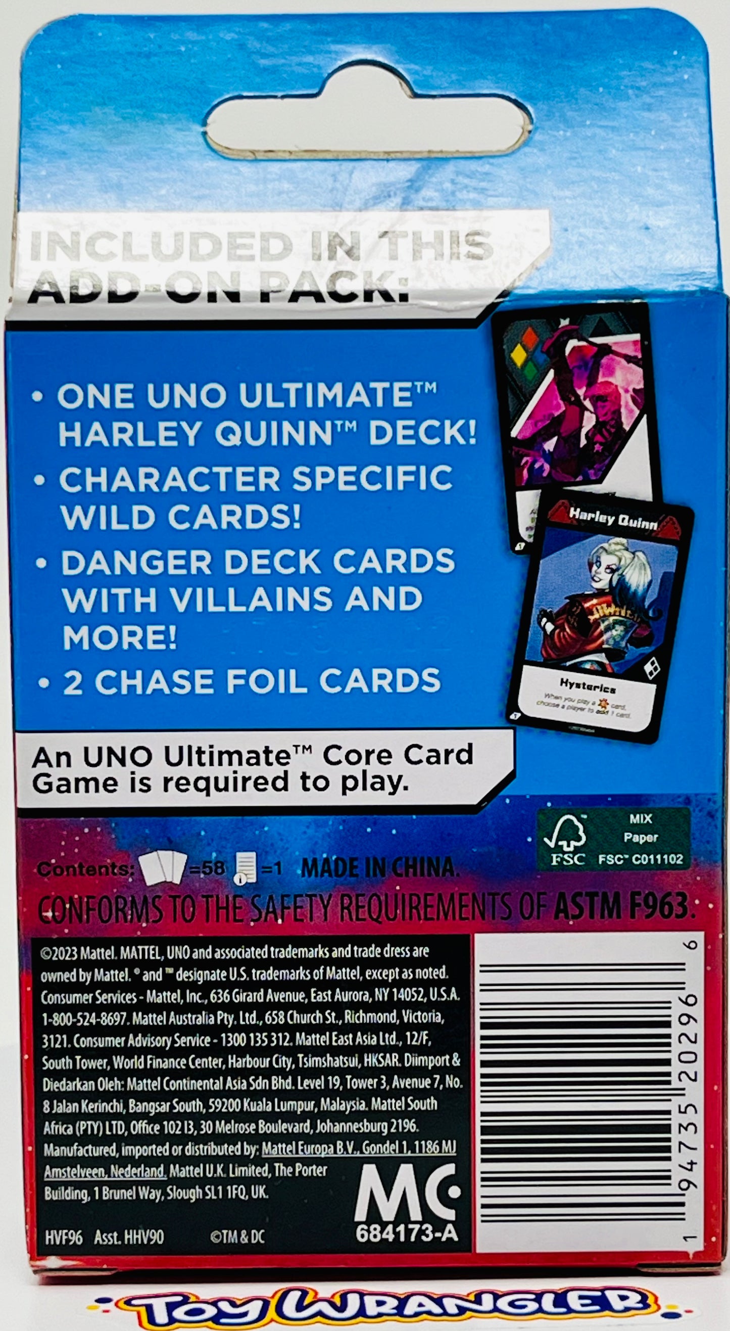 Uno Ultimate DC Harley Quinn Add-On Pack With 2 Chase Foil Cards