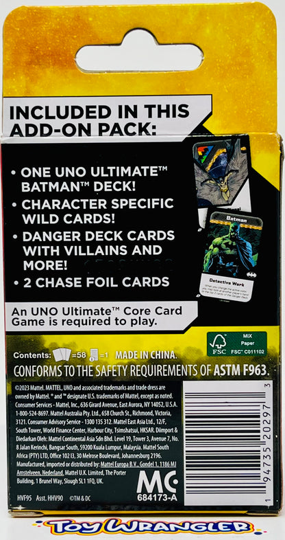 DC UNO Ultimate Batman Add-On Pack w/2 Chase Foil Cards