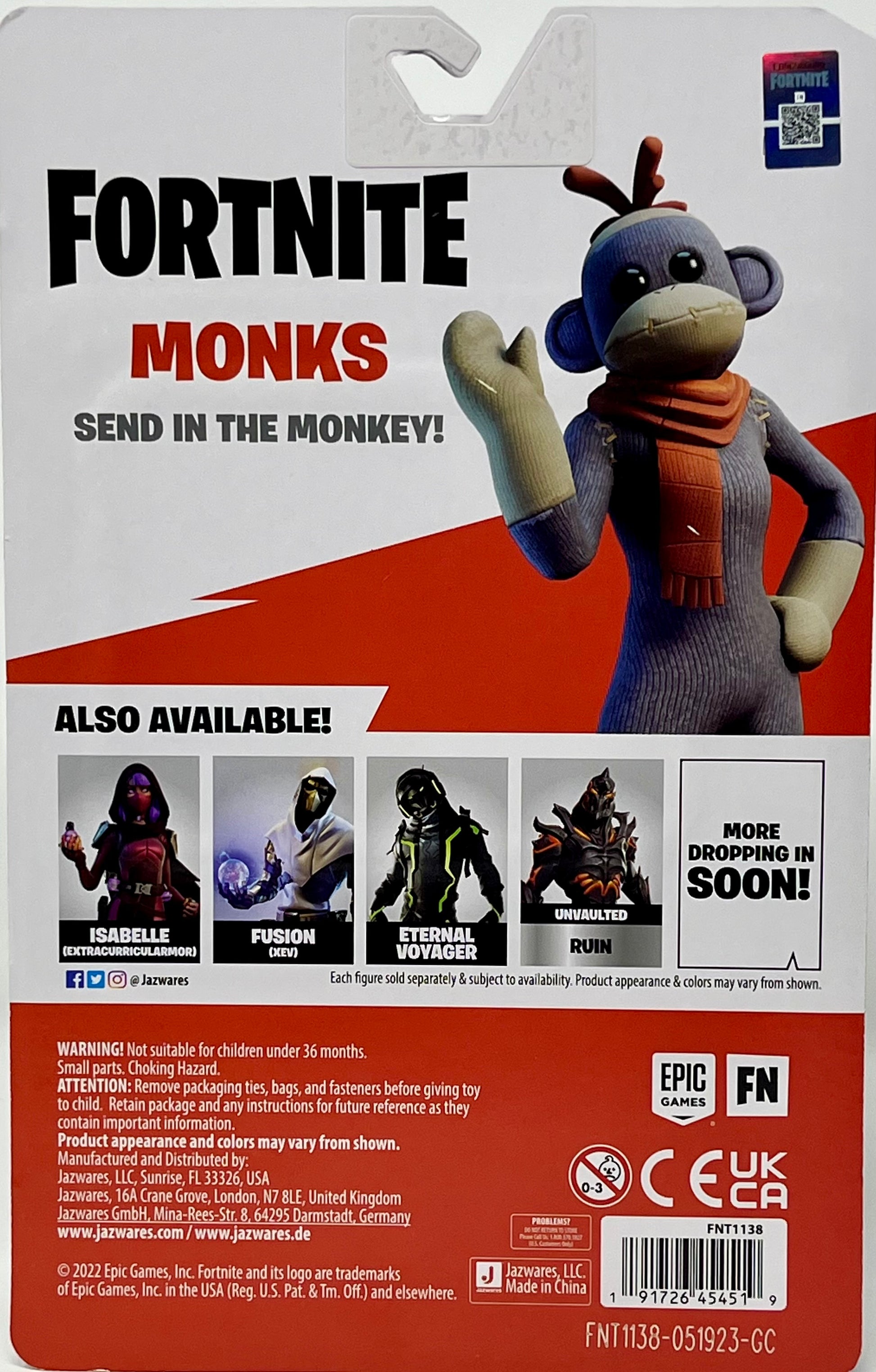 FORTNITE Solo Mode MONKS 4" Figure Toy Wrangler FORTNITE Solo Mode MONKS 4" Figure Toy Wrangler
