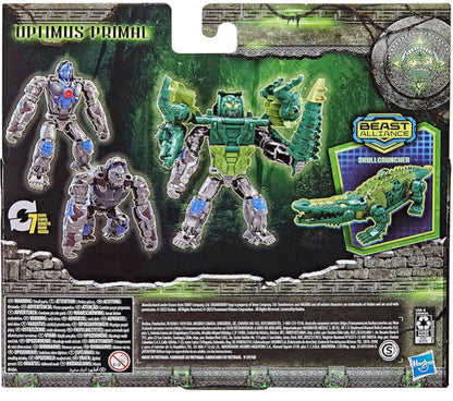 Transformers: Rise of The Beasts Movie, Beast Alliance, Beast Combiners 2-Pack Optimus Primal & Skullcruncher Toys, Ages 6 and Up, 5-inch