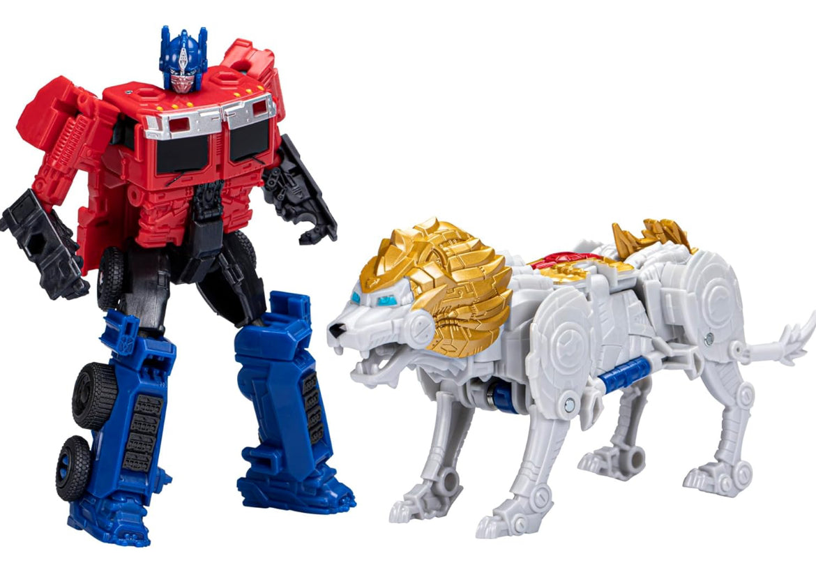 Transformers: Rise of The Beasts Movie, Beast Alliance, Beast Combiners 2-Pack Optimus Prime & Lionblade Toys, Ages 6 and Up, 5-inch