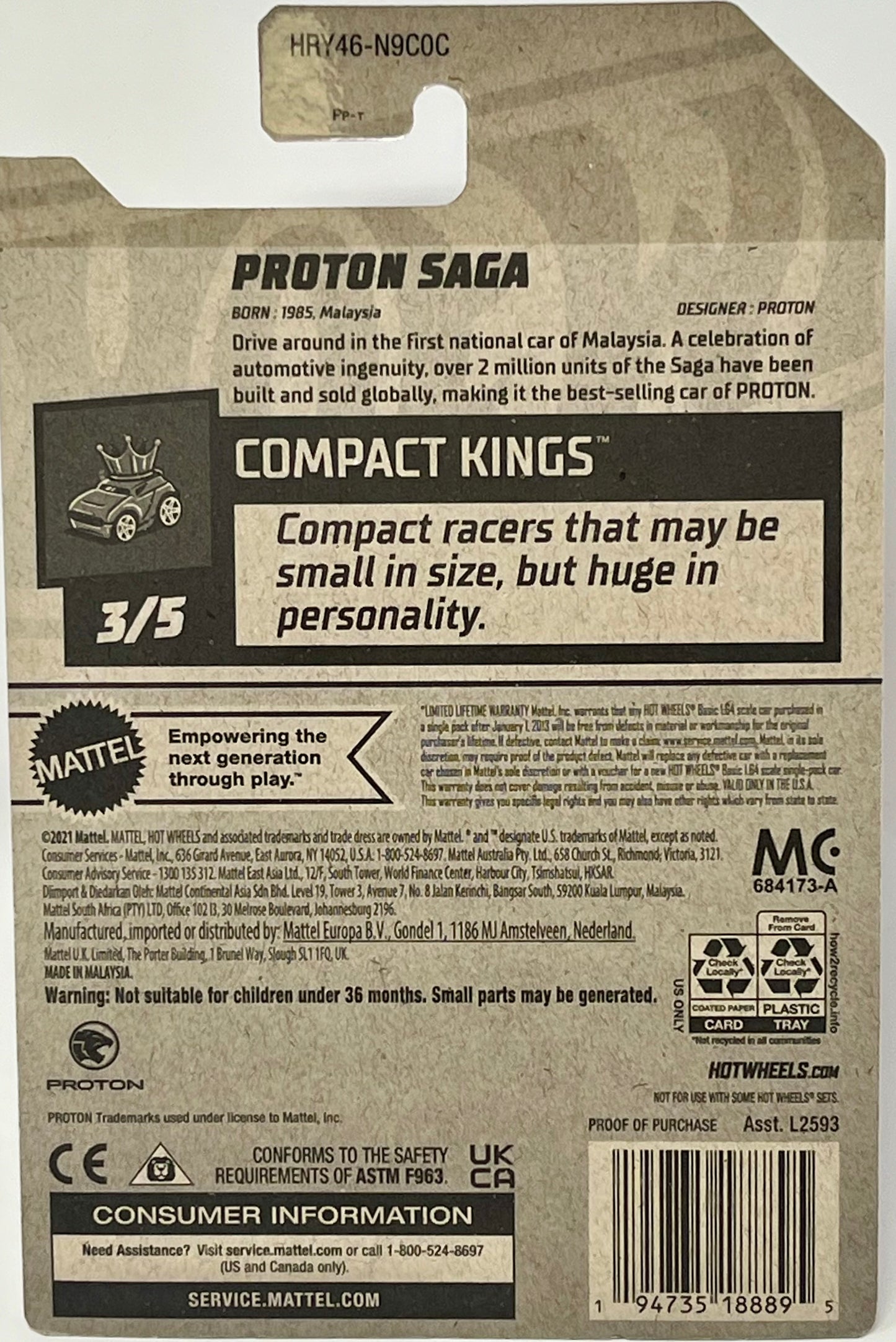 2024 Hot Wheels Compact Kings Red Proton SAGA