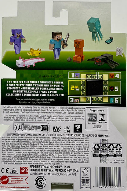Build A Portal Minecraft Axolotls Ajolote 4" White & Yellow Figure