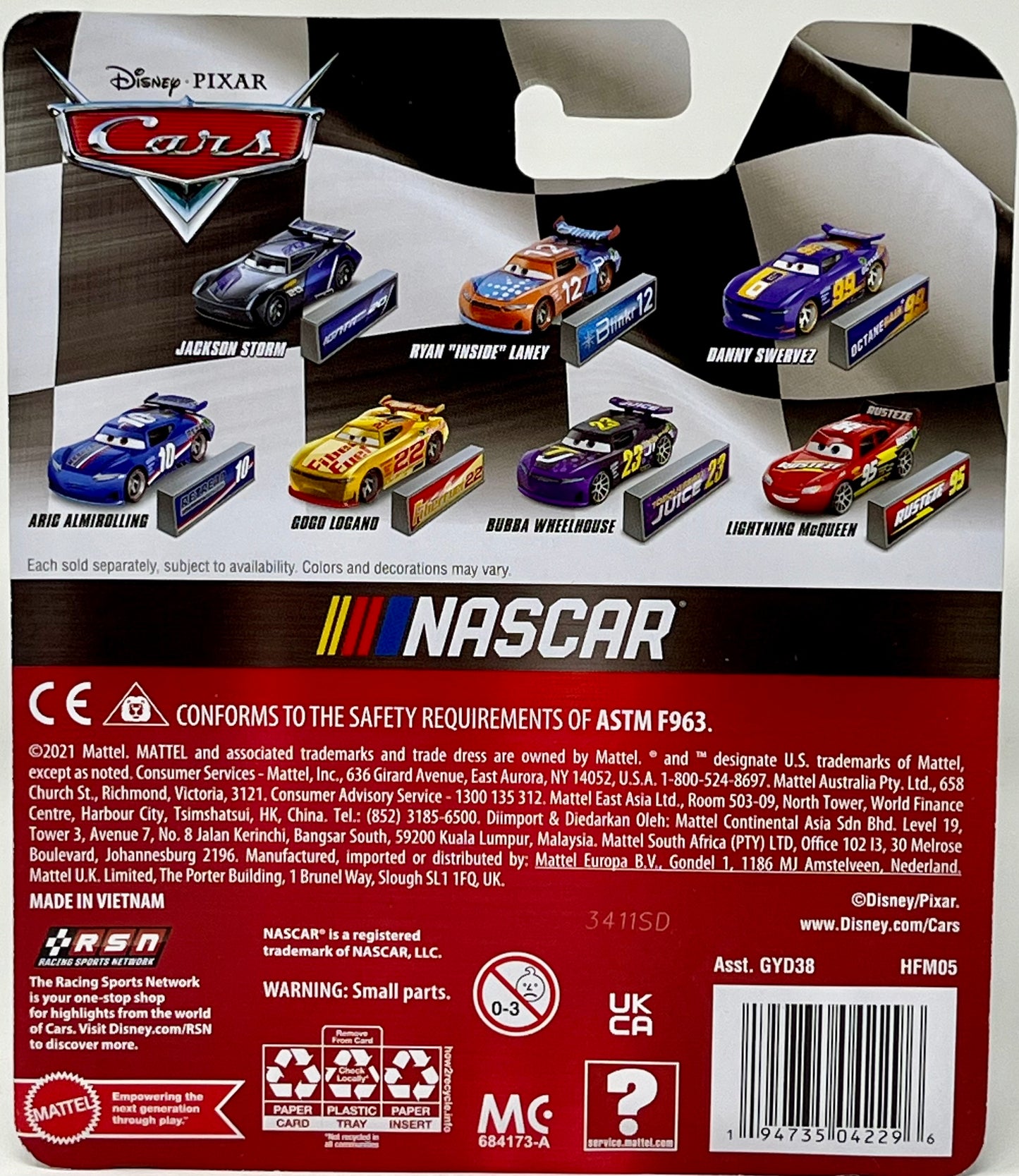 Disney Pixar Card NASCAR Rowdy  Revvin Busch 2022 #18