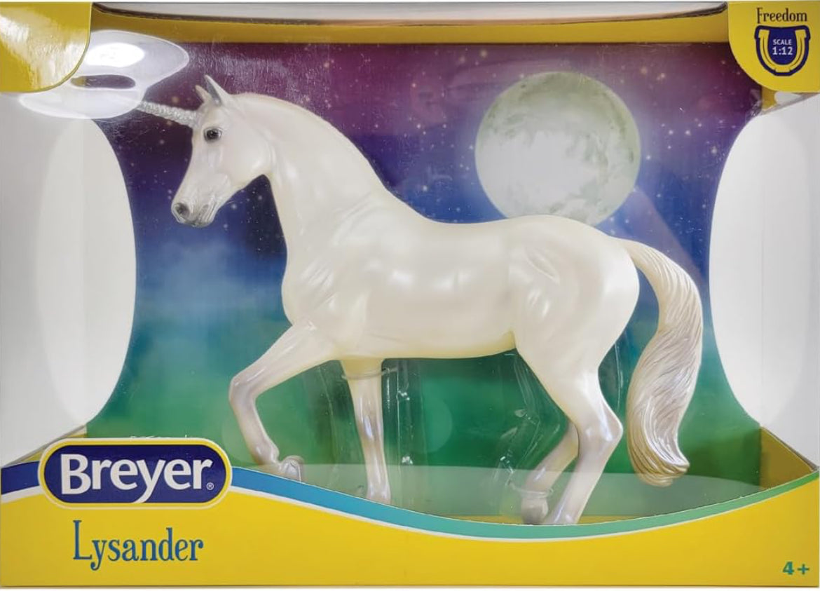 Breyer Horses Freedom Series Lysander Unicorn | Horse Toy | 9.75" x 7" | 1:12 Scale | Model #62068, Silver