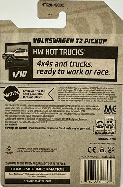 2024 Hot Wheels Gray Volkswagen T2 Pickup-HW Hot Trucks #1/10 w/ Protector
