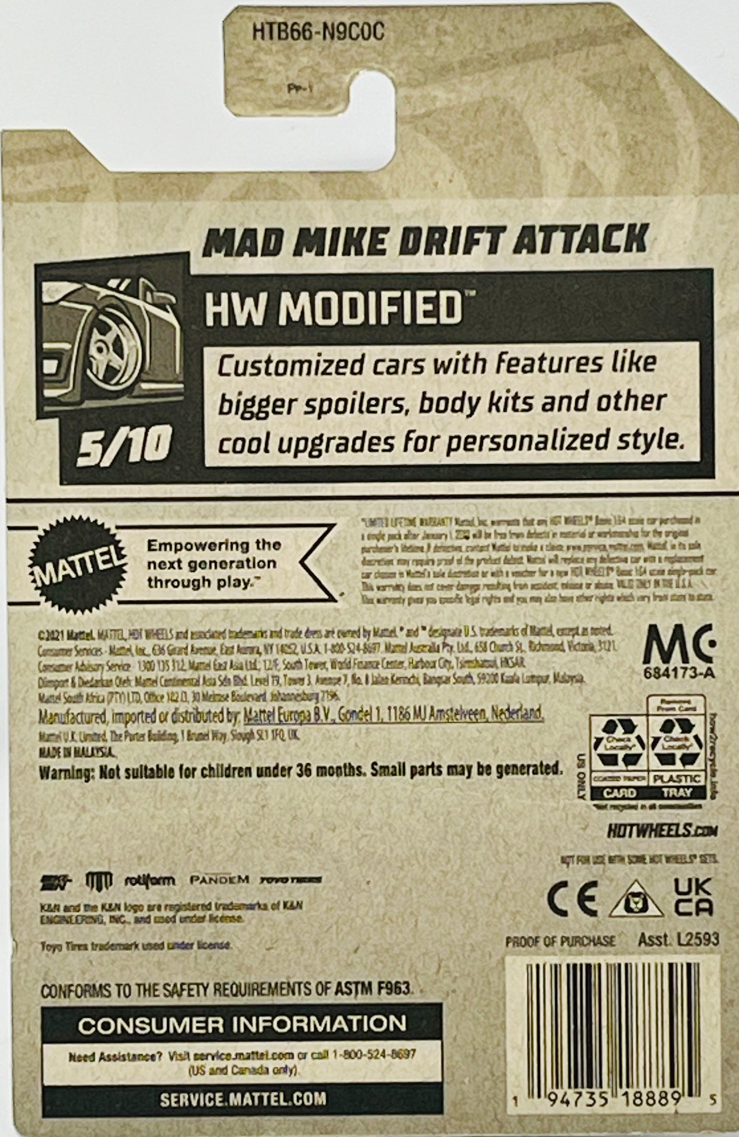 3X Hot Wheels Mad Mike Drift Attack HW Modified 59/250