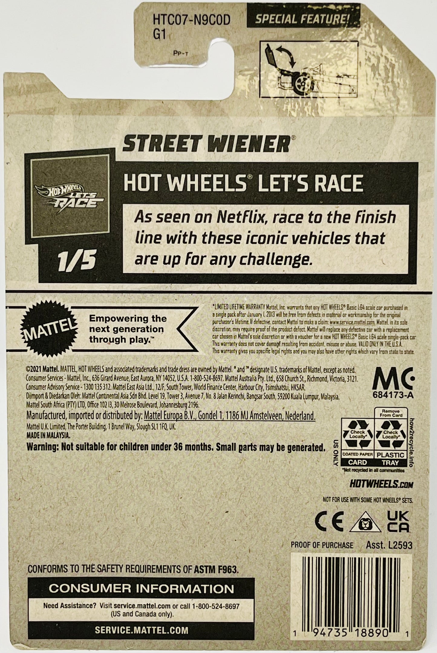 2 X Hot Wheels Street Weiner 88/250 HW Let’s Race 1/5