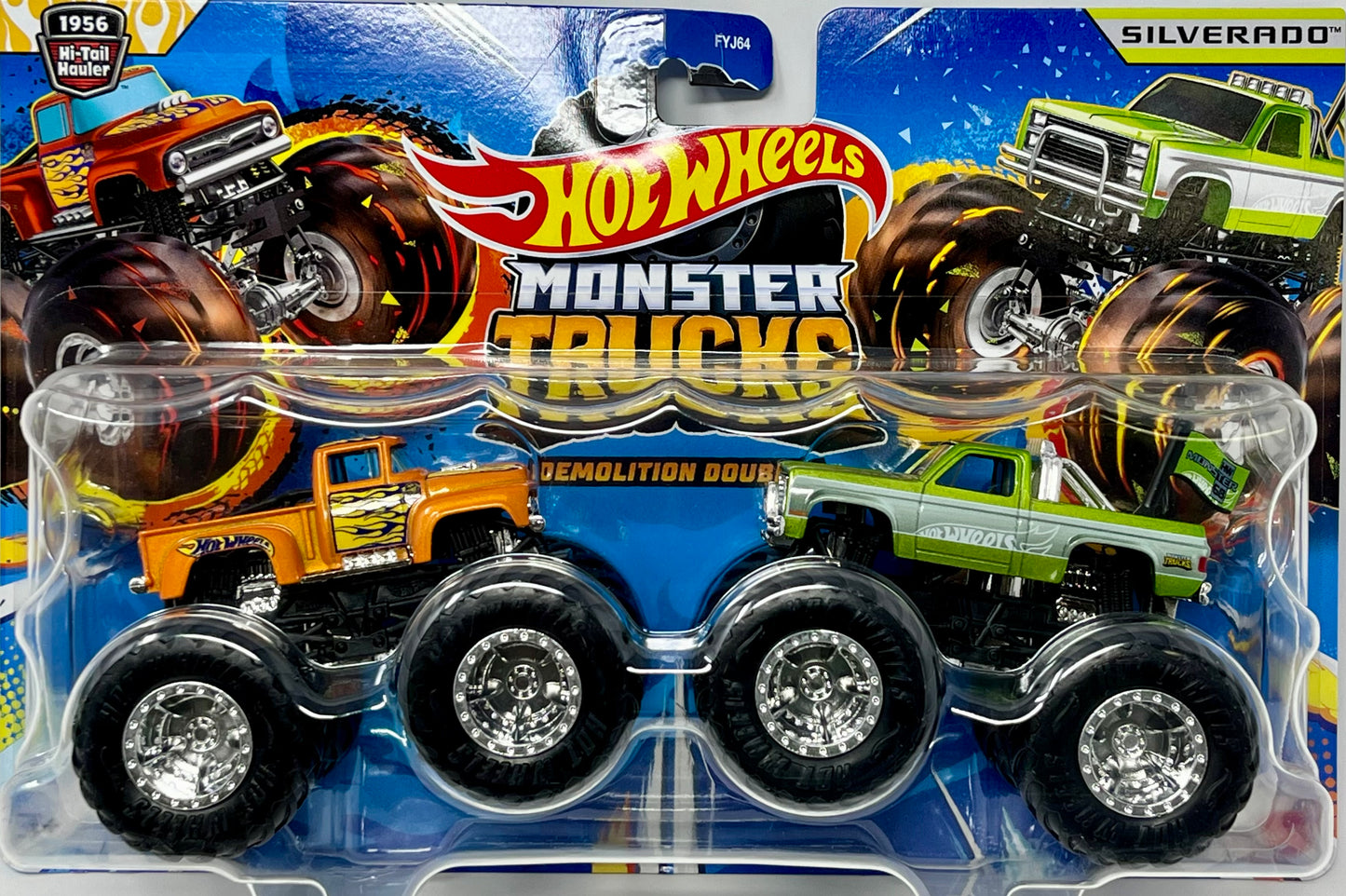 Hot Wheels Monster Trucks 56 Hi-Tail Hauler VS Silverado 1:64 Demo Doubles