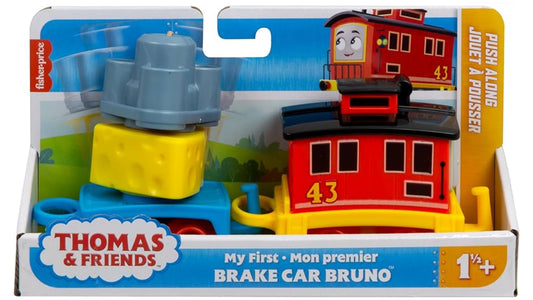Thomas & Friends Toddler Toy My First Brake Car Bruno Push-Along Vehicle with Stacking Cargo for Preschool Kids Ages 18+ Months