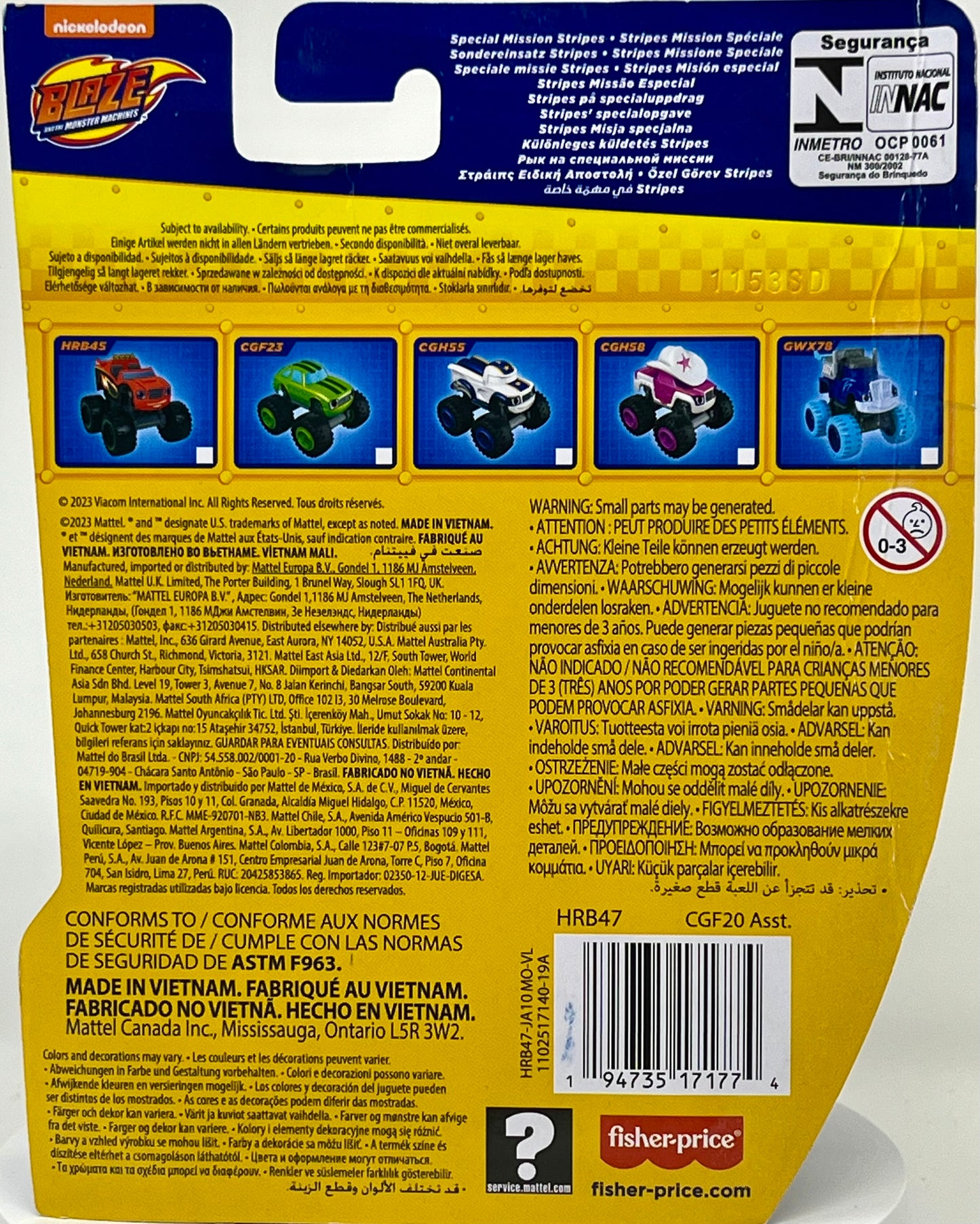 Blaze and The Monster Machines Special Mission Stripes Nickelodeon  Fisher Price