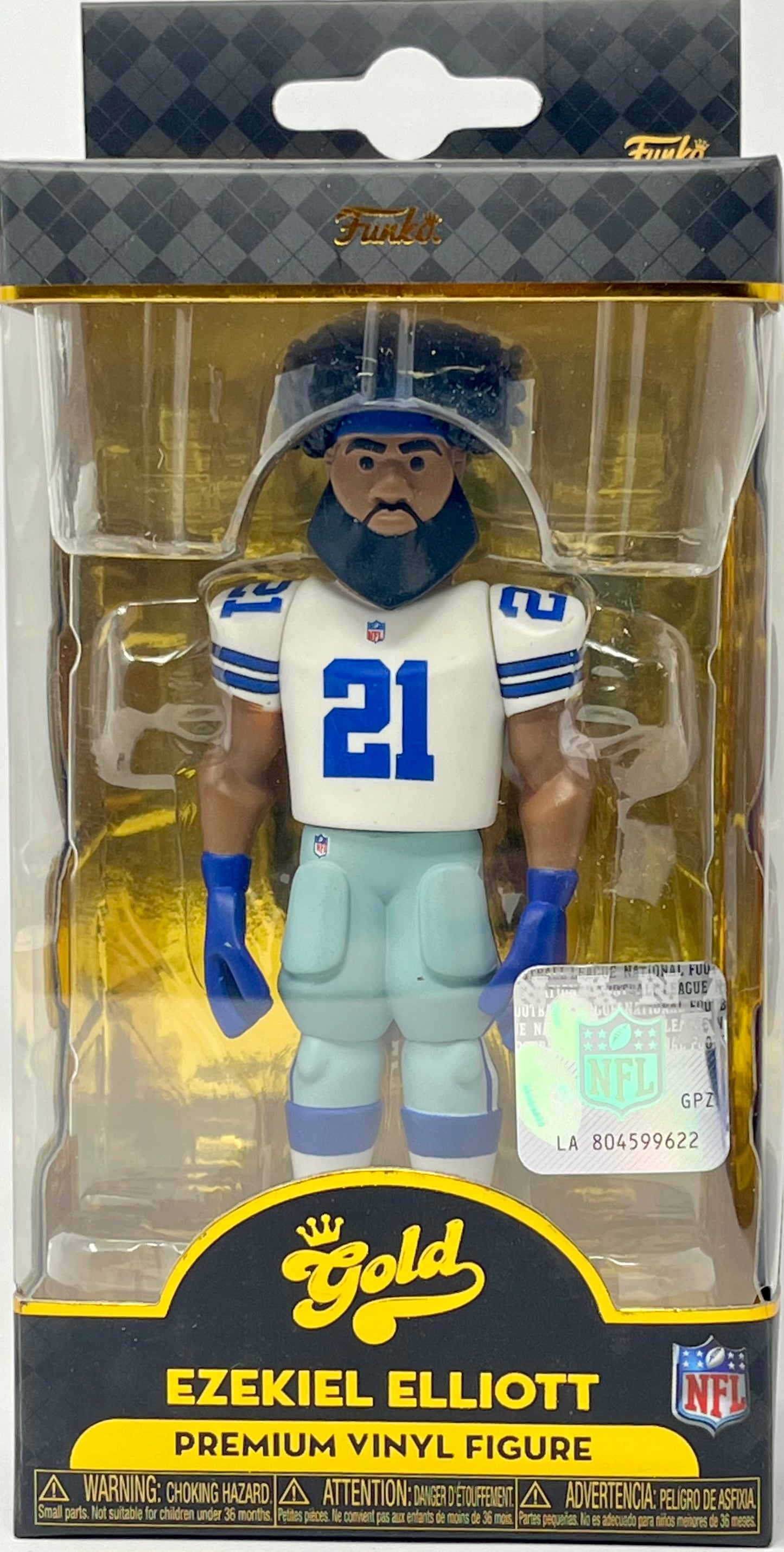 Gold Funko NFL: Cowboys - Ezekiel Elliott Home Uniform