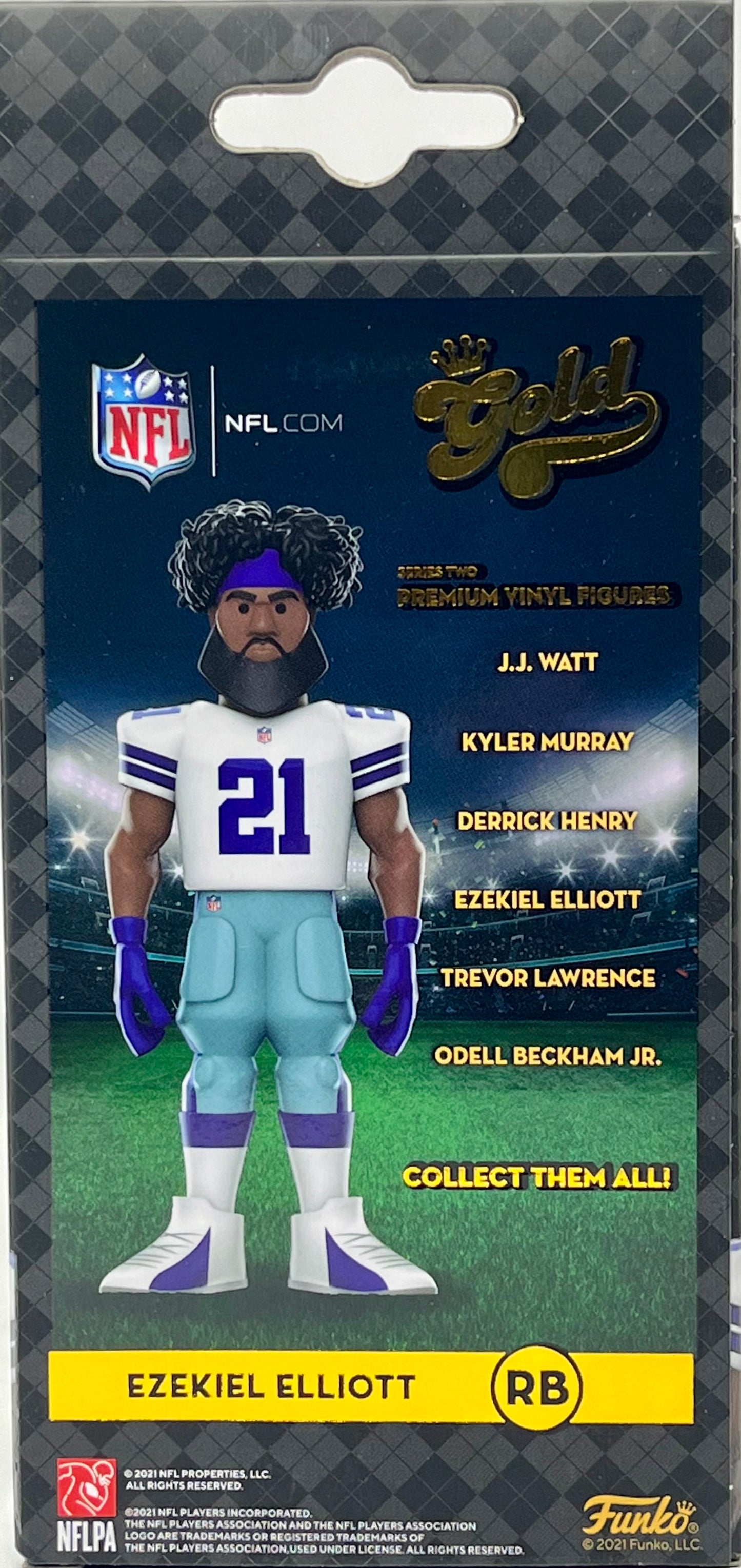 Gold Funko NFL: Cowboys - Ezekiel Elliott Home Uniform