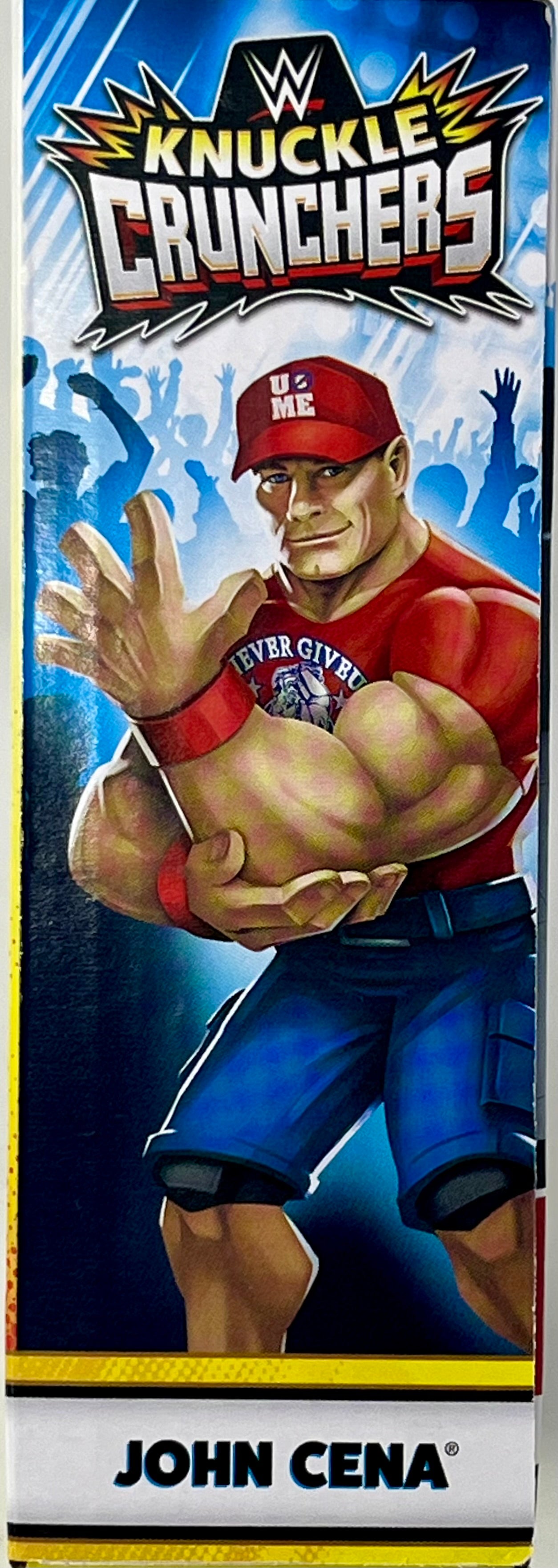 WWE Knuckle Crunchers John Cena Action Figure & Accessories, Bone-Crunching Movement, 3.25-inch