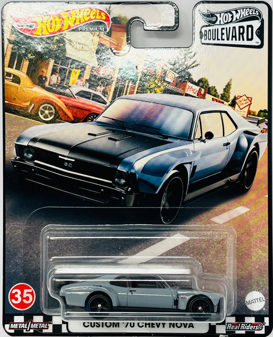 Hot Wheels Premium Boulevard Custom '70 Chevy Nova #35 Gray