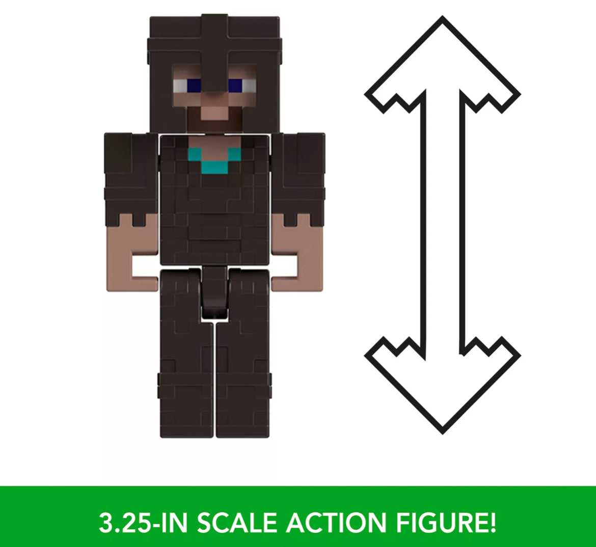 Mattel Minecraft Full Netherite Armor Steve Action Figure & Accessories 4-Piece Set