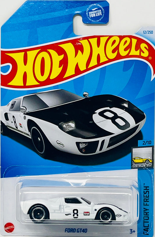 Hot Wheels Ford GT40 Black & White Factory Fresh 12/250