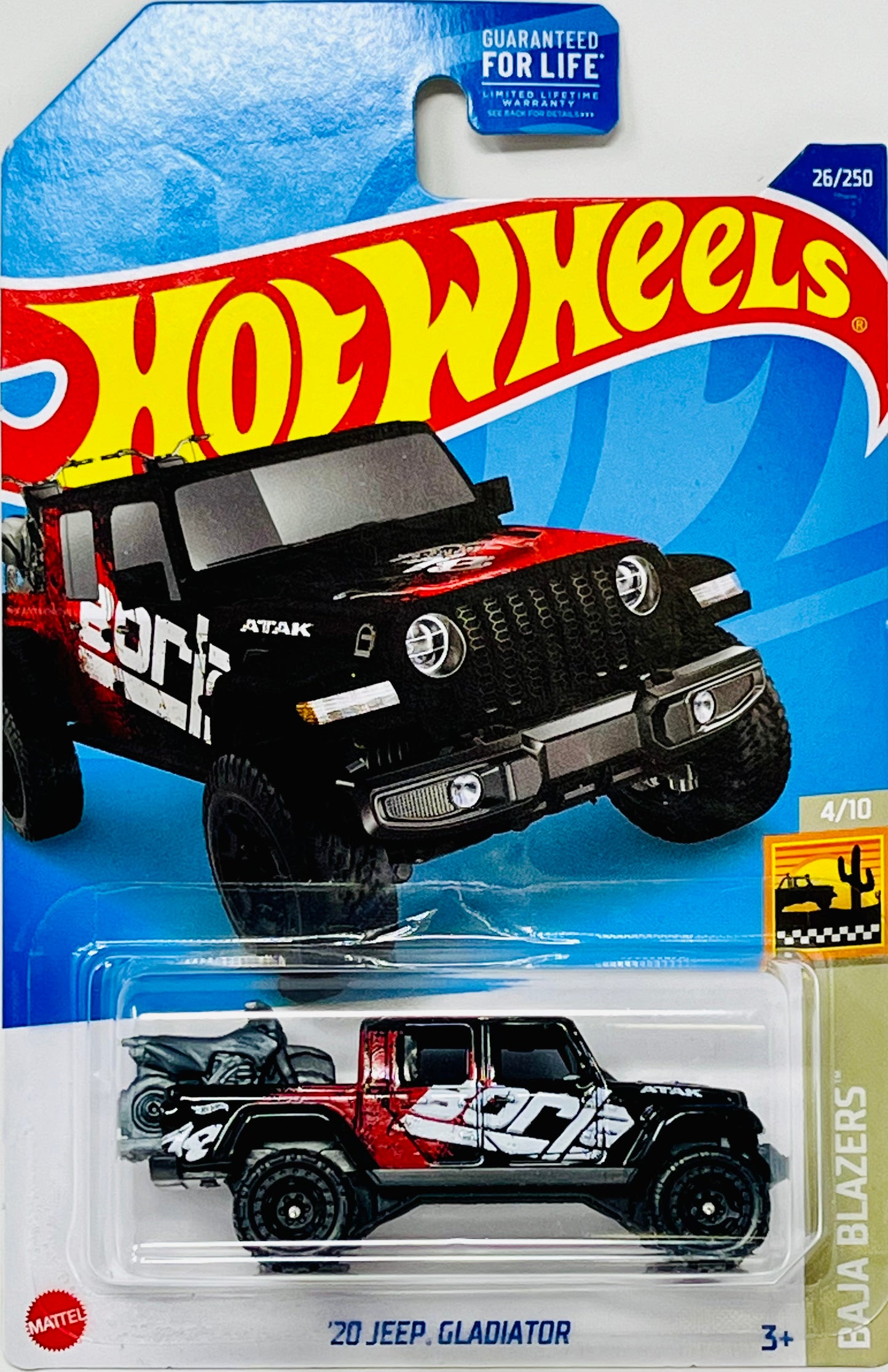 2022 Hot Wheels '20 Jeep Gladiator 26/250 HW Baja Blazers 4/10 Black