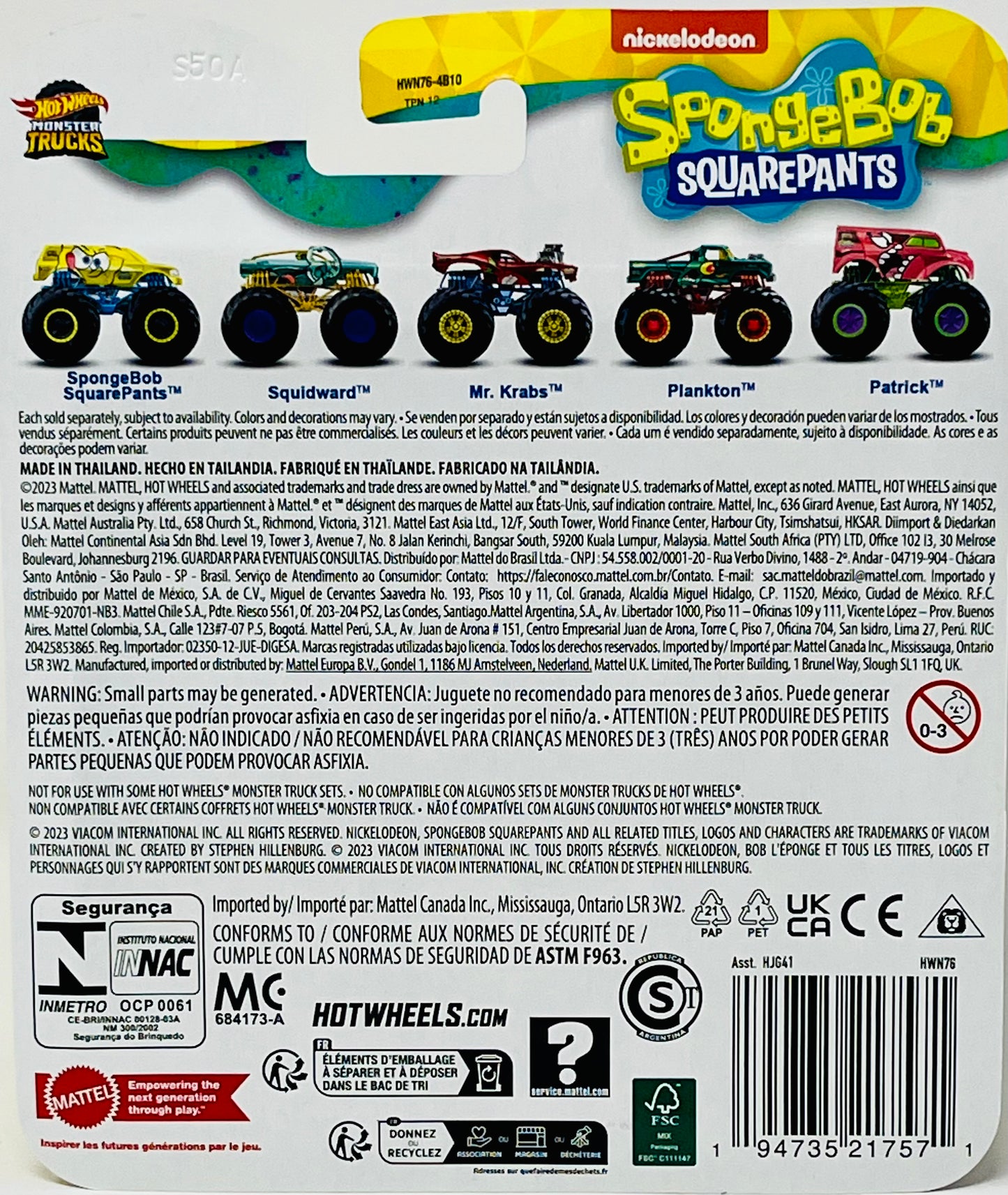 Hot Wheels Monster Trucks Spongebob Squarepants