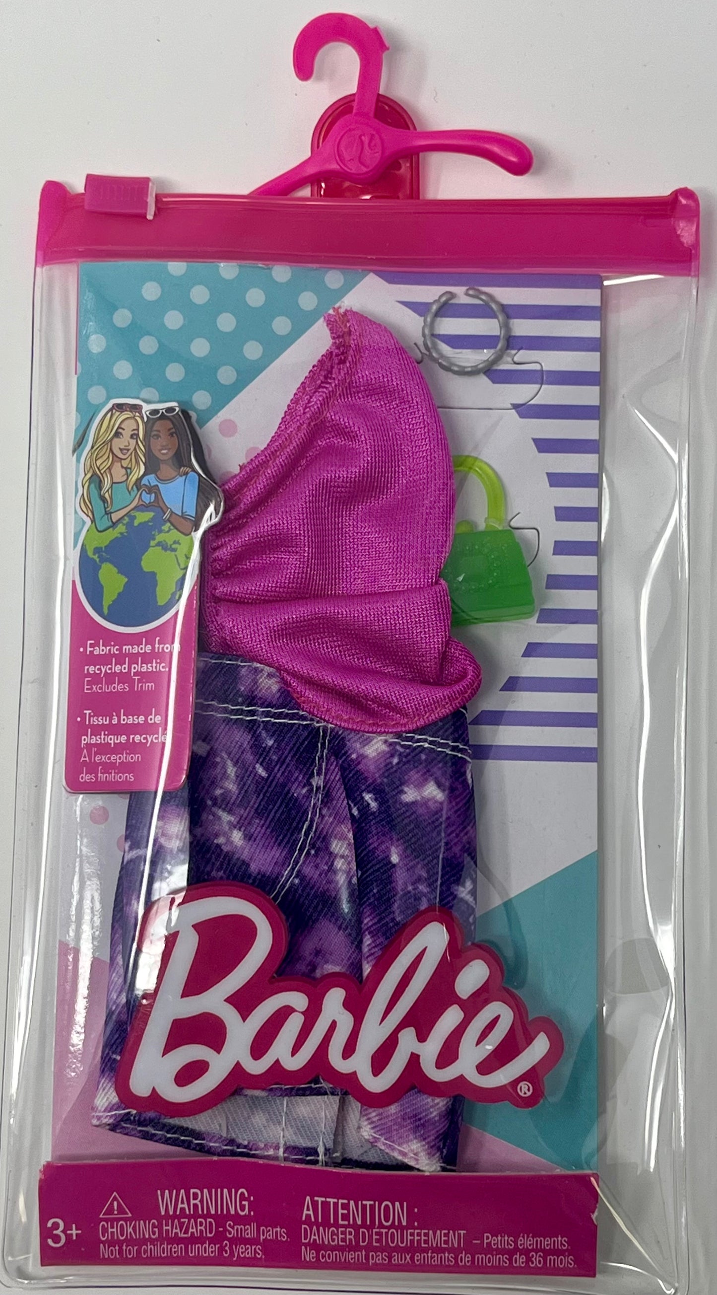 Barbie Clothing Fashion Pack Top & Purple Denim Skirt Bag Necklace